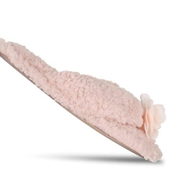 Jessica Simpson Women's Fluffy Plush Slide-On Sandal House Slippers with Memory - Picture 4 of 5